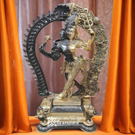 Brass Dual Color Aardhnareshwar Statue Weight 25 kg & Height 29 Inch