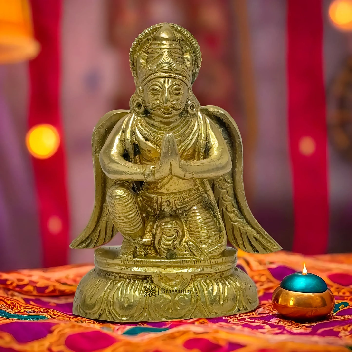 Brassaura™ Brass Garuda Idol – Height 4.8 Inches & Weight 0.35 Kgs | Vedic Home Altar Décor
