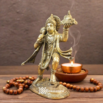 Brassaura™ Handcrafted Brass Hanuman Murti – Height 27 Inches & Weight 25.5 Kgs | Festive Use