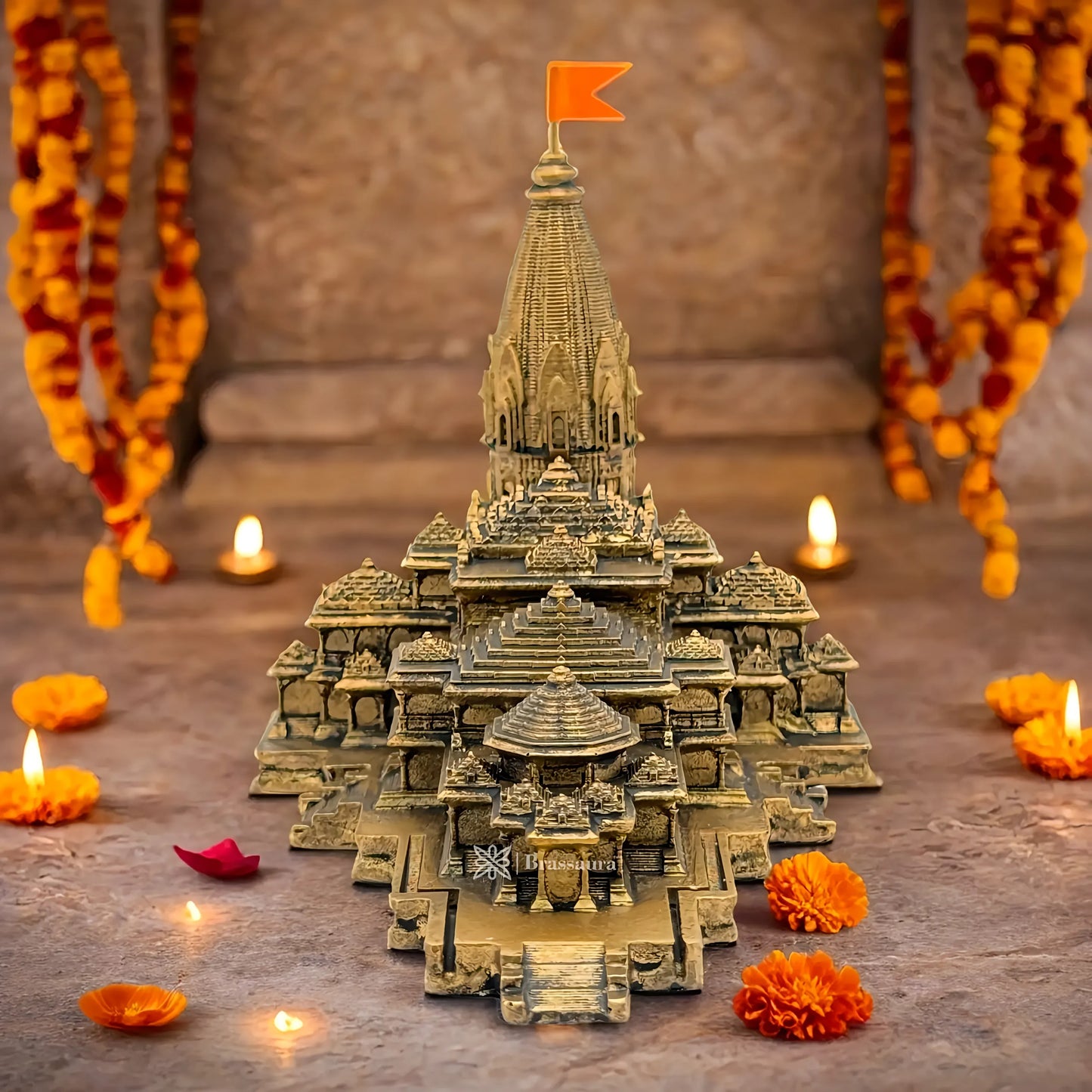 Brassaura™ Resin Ram Mandir Idol – Height 4 Inches & Weight 0.260 Kgs | Exquisite Handcrafted Sculpture for Temple Use