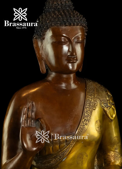Brass Buddha For Home Décor And Gift Items Weight 22 Kg And Height 25 Inch