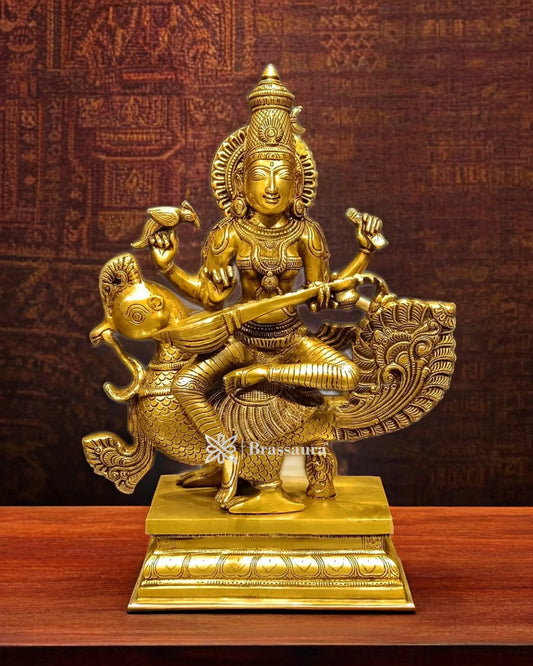 Brass Saraswati Idol for Home and Decor Height 20 Inches & Weight 16 Kgs