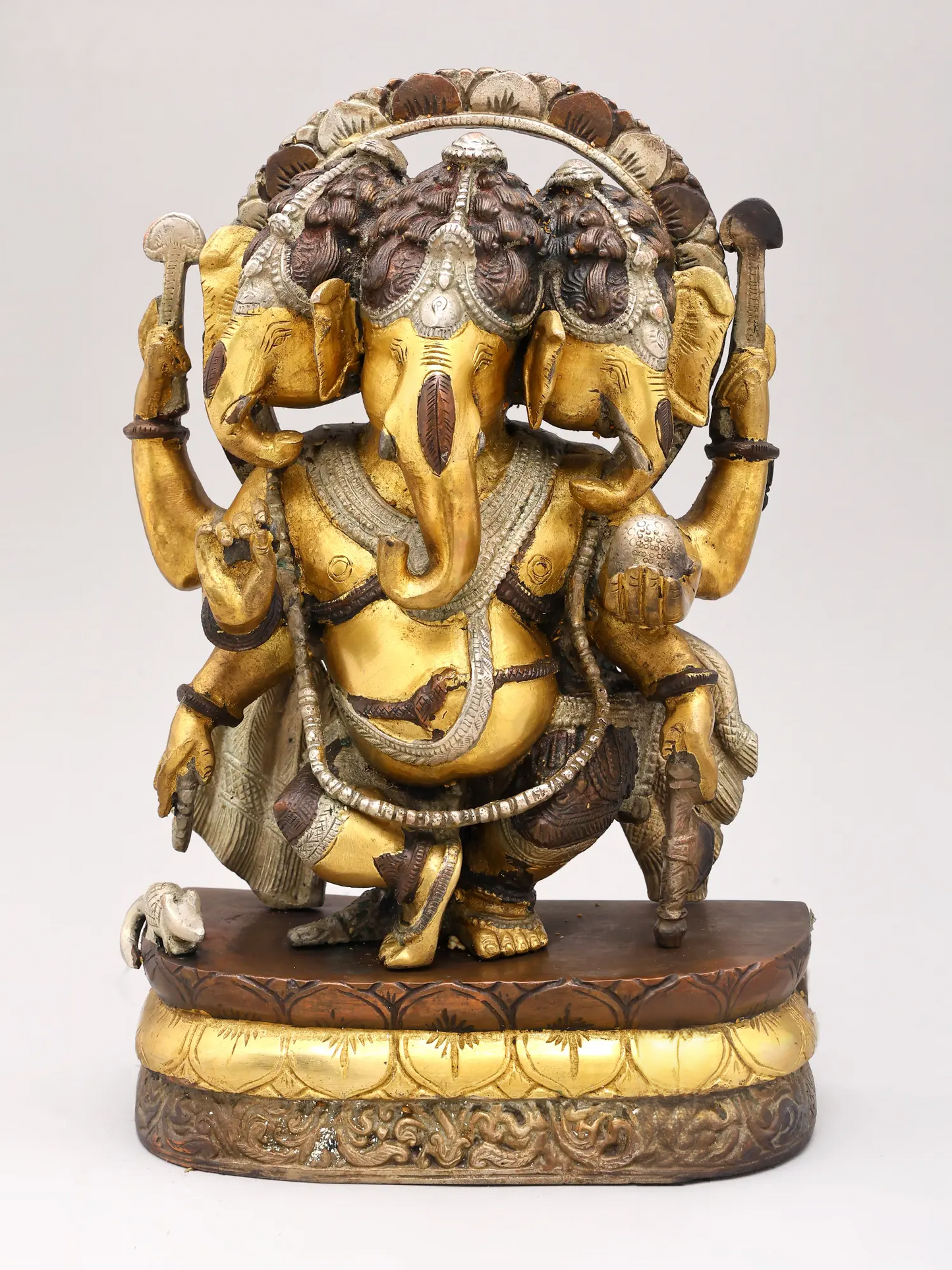 Brassaura™ Solid Brass Ganesha Sculpture for Pooja Room & Home Decor | 12 Inches | 6.72 kgs