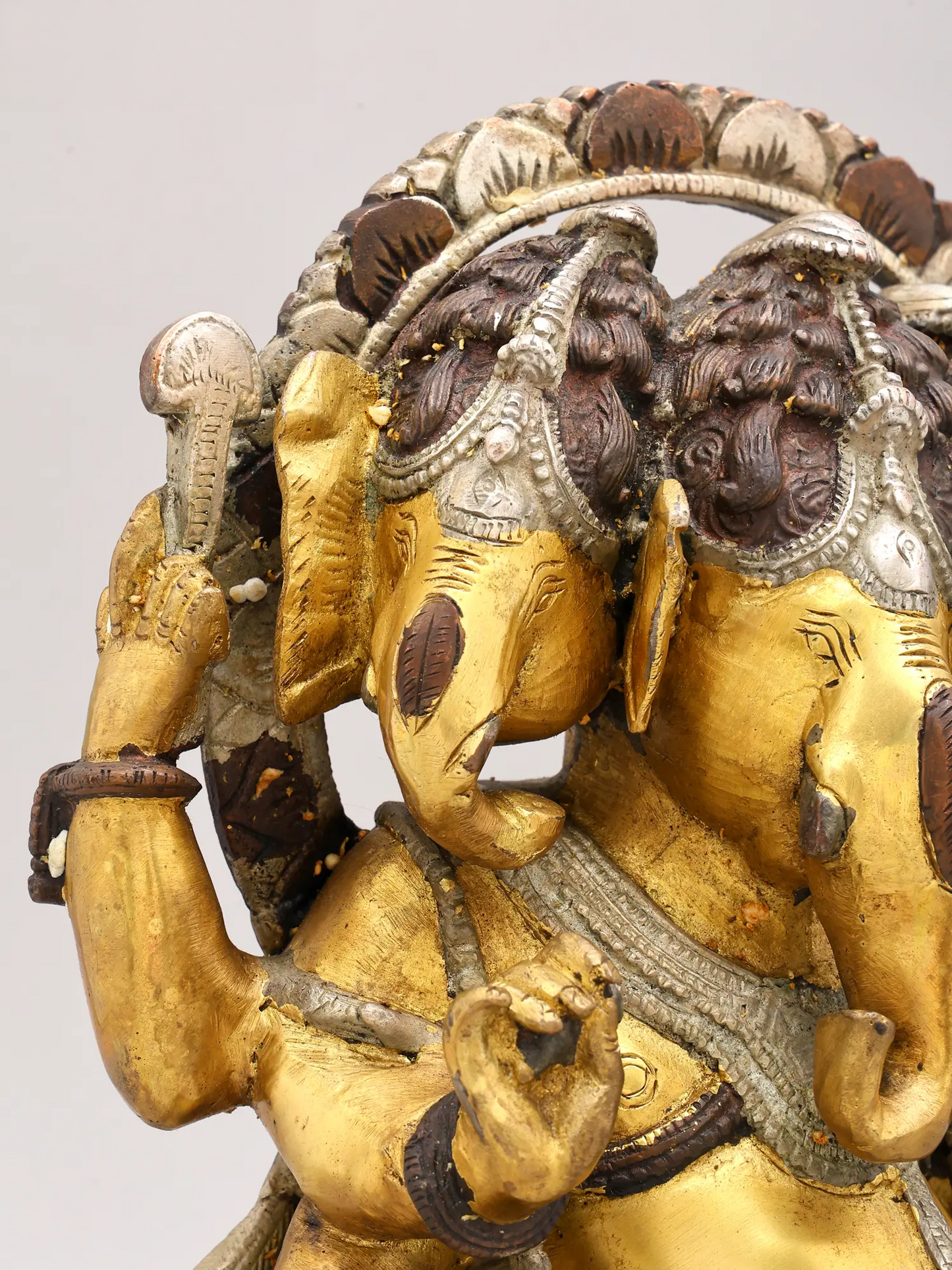 Brassaura™ Solid Brass Ganesha Sculpture for Pooja Room & Home Decor | 12 Inches | 6.72 kgs