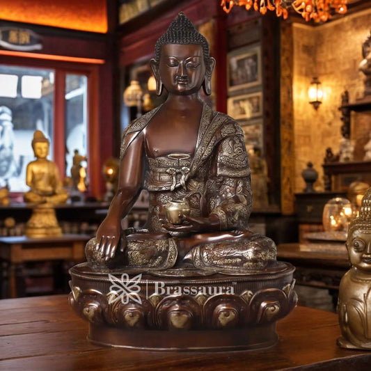 Brass Buddha For Home And Décor Weight 52 kg Height 34 Inch
