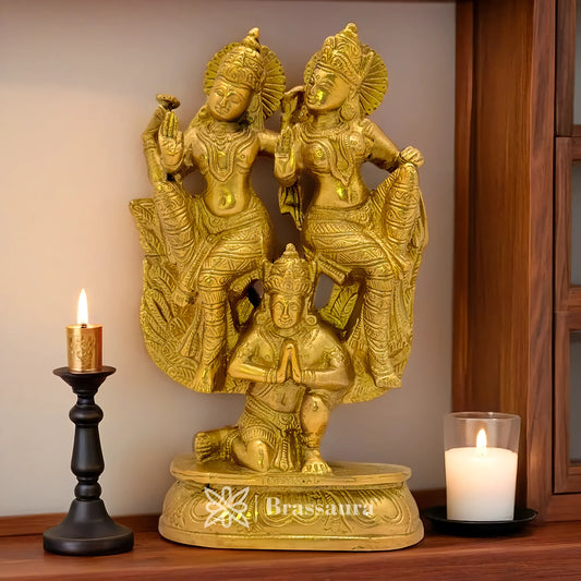 Brassaura™ Brass Vishnu Laxmi & Garuda Idol – Height 8.4 Inches & Weight 2.2 Kgs | Temple Room & Worship Accent