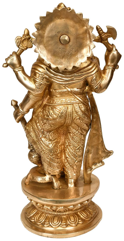 Brassaura™ Lord Ganesha Brass Statue | Height 12 Inches & Weight 3.50 kgs