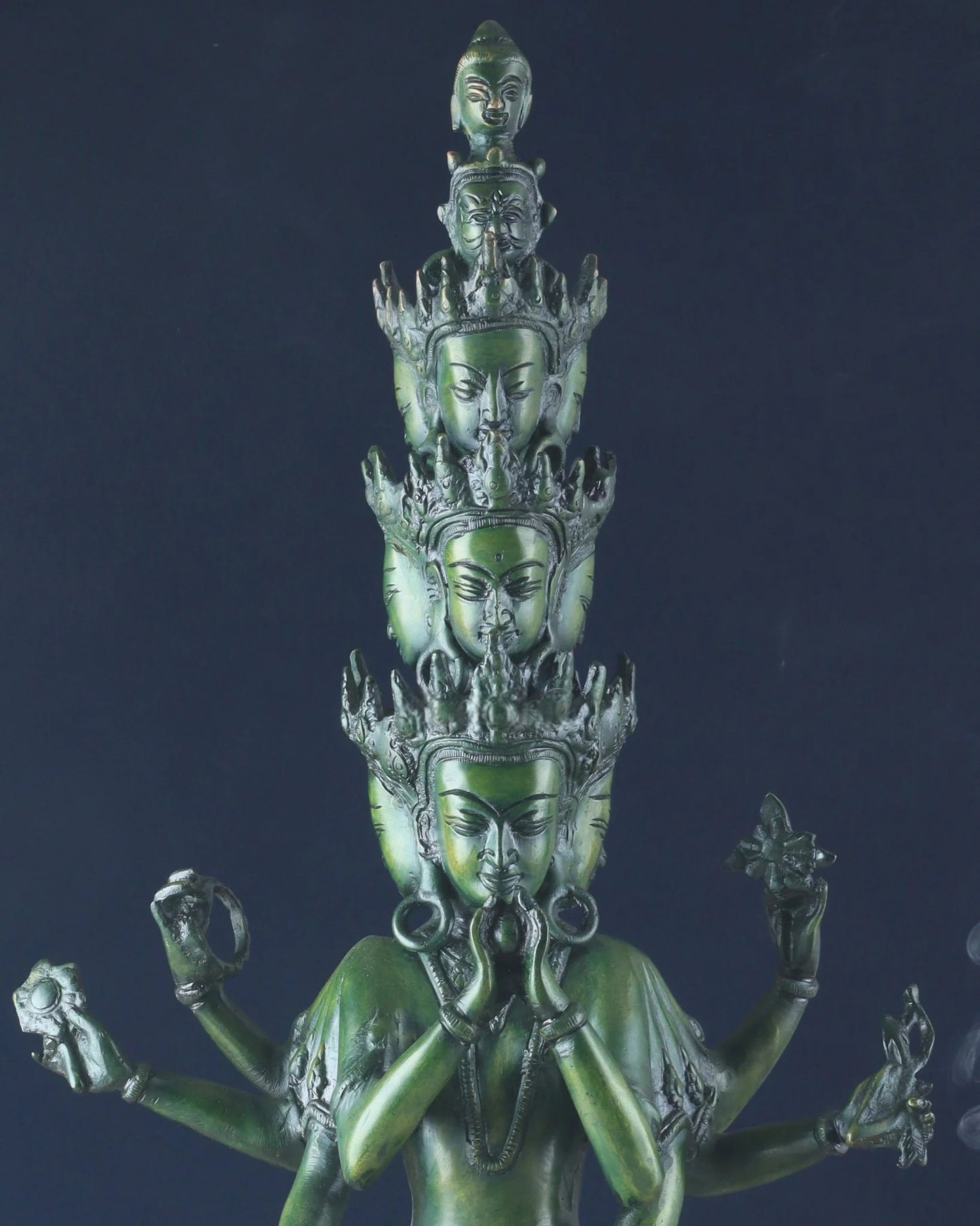 Brassaura™ Brass Eleven-Headed Eight-Armed Avalokiteshvara Statue | Height 23.2 Inches & Weight 7.1 Kgs