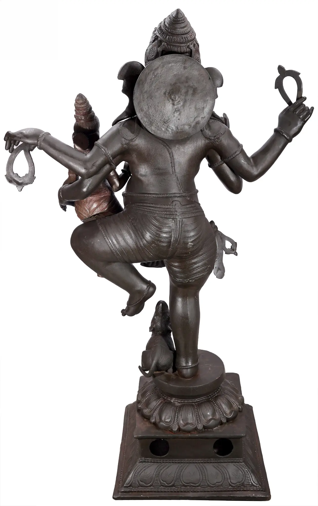 Brassaura® Large Dancing Ganesha with Consort | Pure Brass | Height 65 Inches & Weight 153 kgs