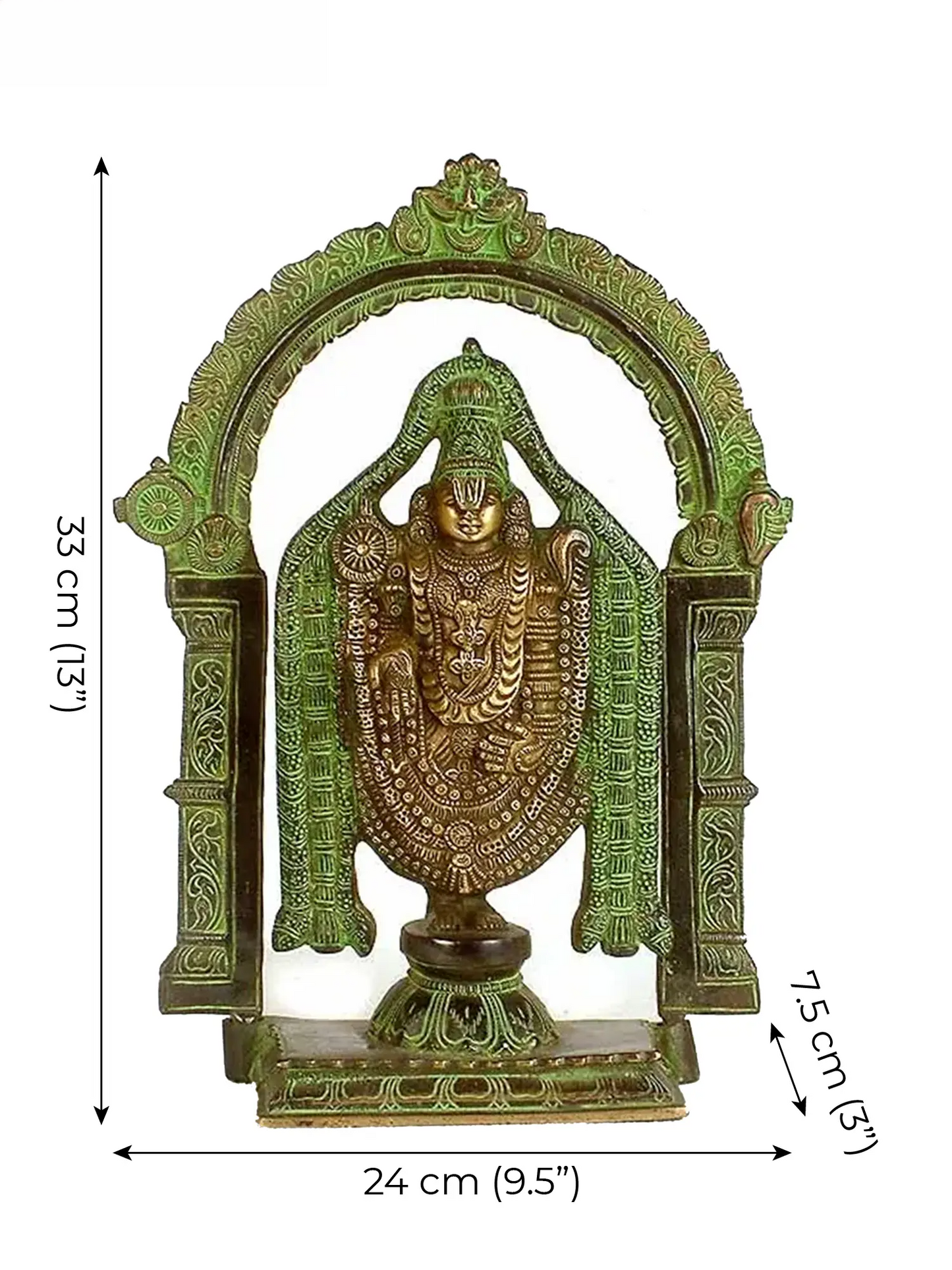 Brassaura® Brass Venkateswara Statue | Height 13 Inches & Weight 3.90 kg