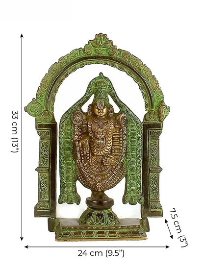 Brassaura® Brass Venkateswara Statue | Height 13 Inches & Weight 3.90 kg