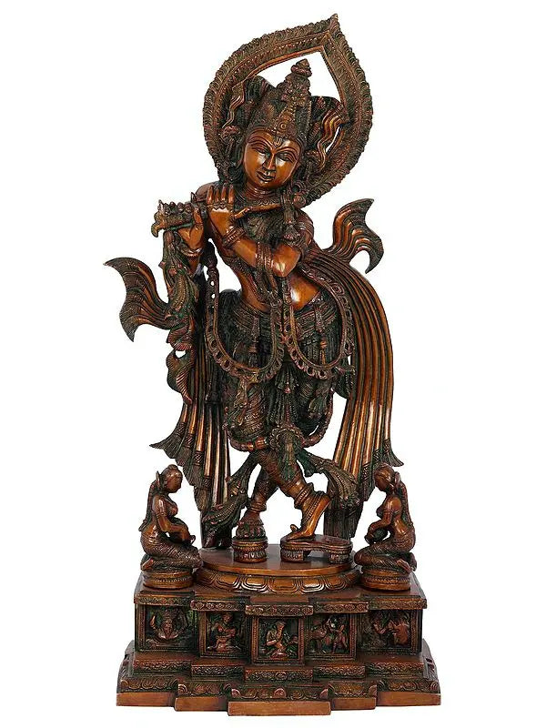 Brassaura® Brass Krishna Statue | Height 25 Inches & Weight 16.10 kg