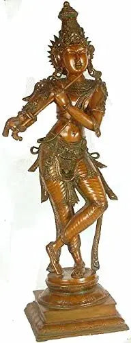 Brassaura® Brass Krishna Statue | Height 36.02 Inches & Weight 18.90 kg