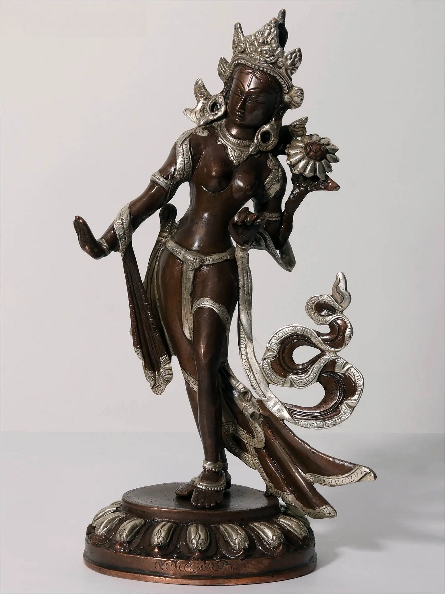Brassaura® Standing Tara Sculpture | Dual Tone Finish | Height 13.98 Inches & Weight 3.77 kgs