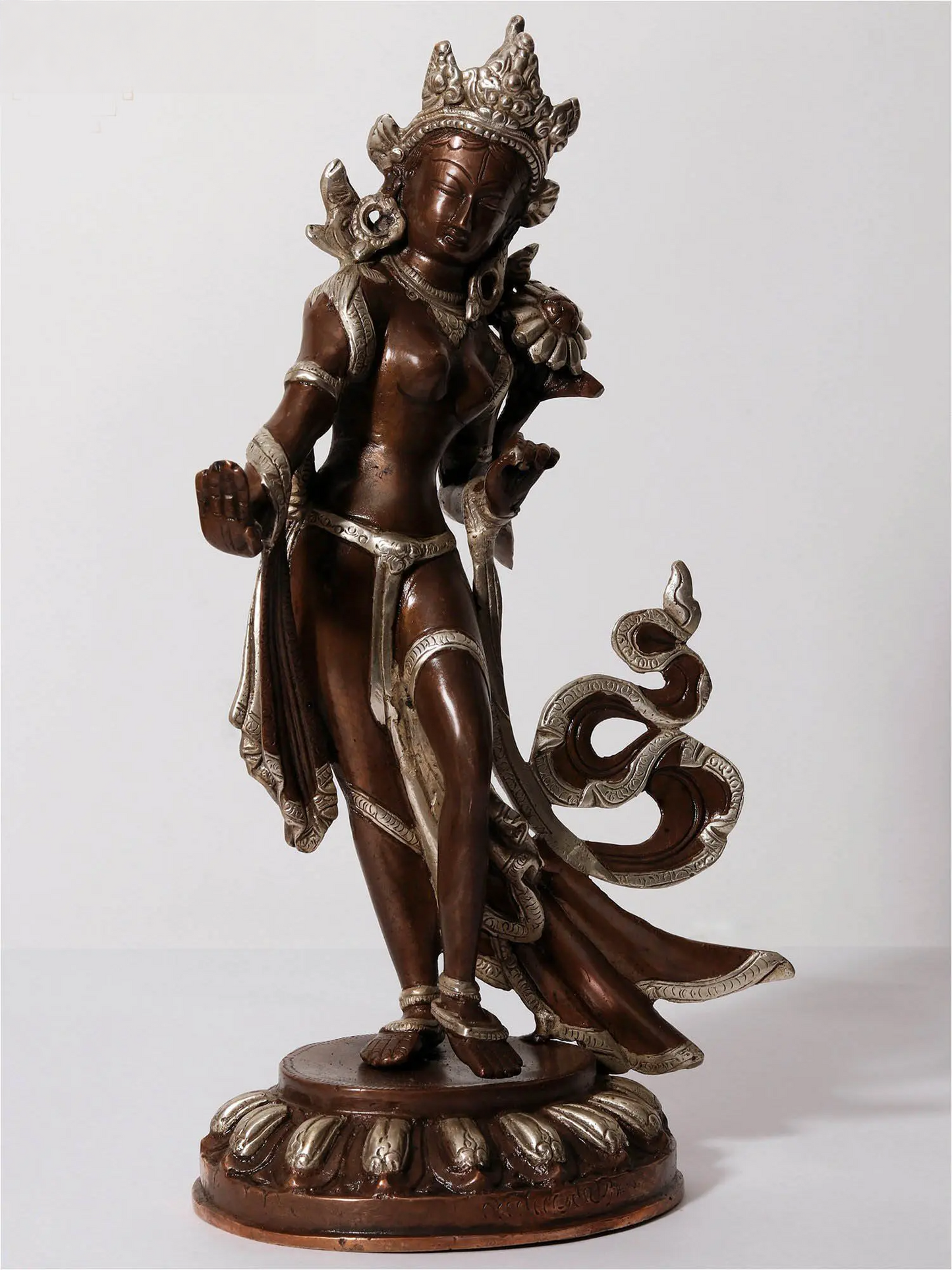 Brassaura® Standing Tara Sculpture | Dual Tone Finish | Height 13.98 Inches & Weight 3.77 kgs