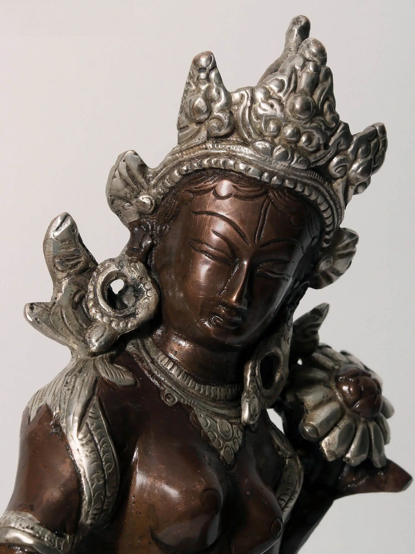 Brassaura® Standing Tara Sculpture | Dual Tone Finish | Height 13.98 Inches & Weight 3.77 kgs