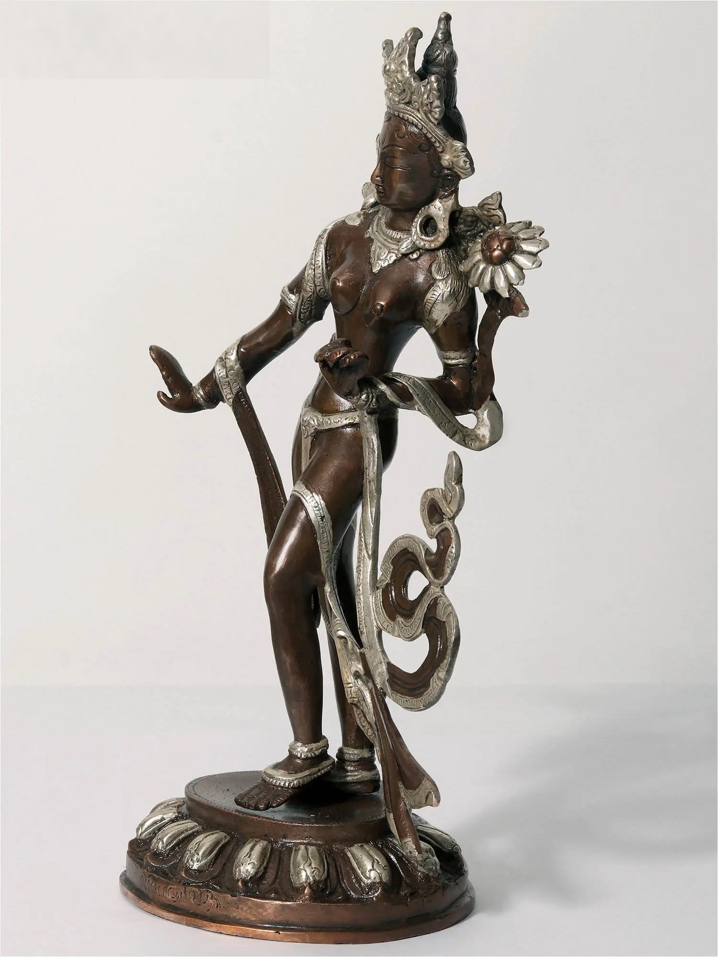 Brassaura® Standing Tara Sculpture | Dual Tone Finish | Height 13.98 Inches & Weight 3.77 kgs