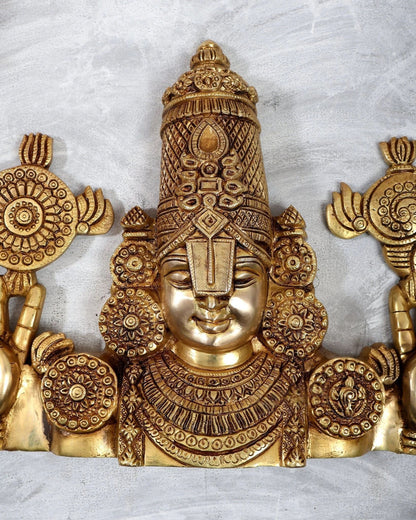 Brassaura® Brass Tirupati Balaji Wall Hanging | Height 12 Inches
