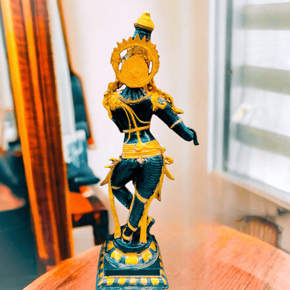 Brassaura™ Lord Krishna Brass Statue | Antique Black Stone Finish | Height 35 Inches & Weight 19 Kgs