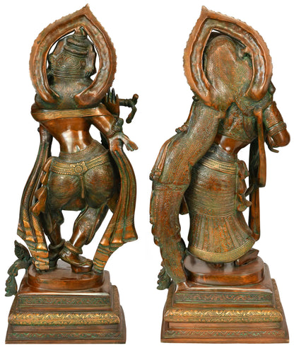 Brassaura® Brass Radha Krishna Statue | Height 25.98 Inches & Weight 28.80 kg