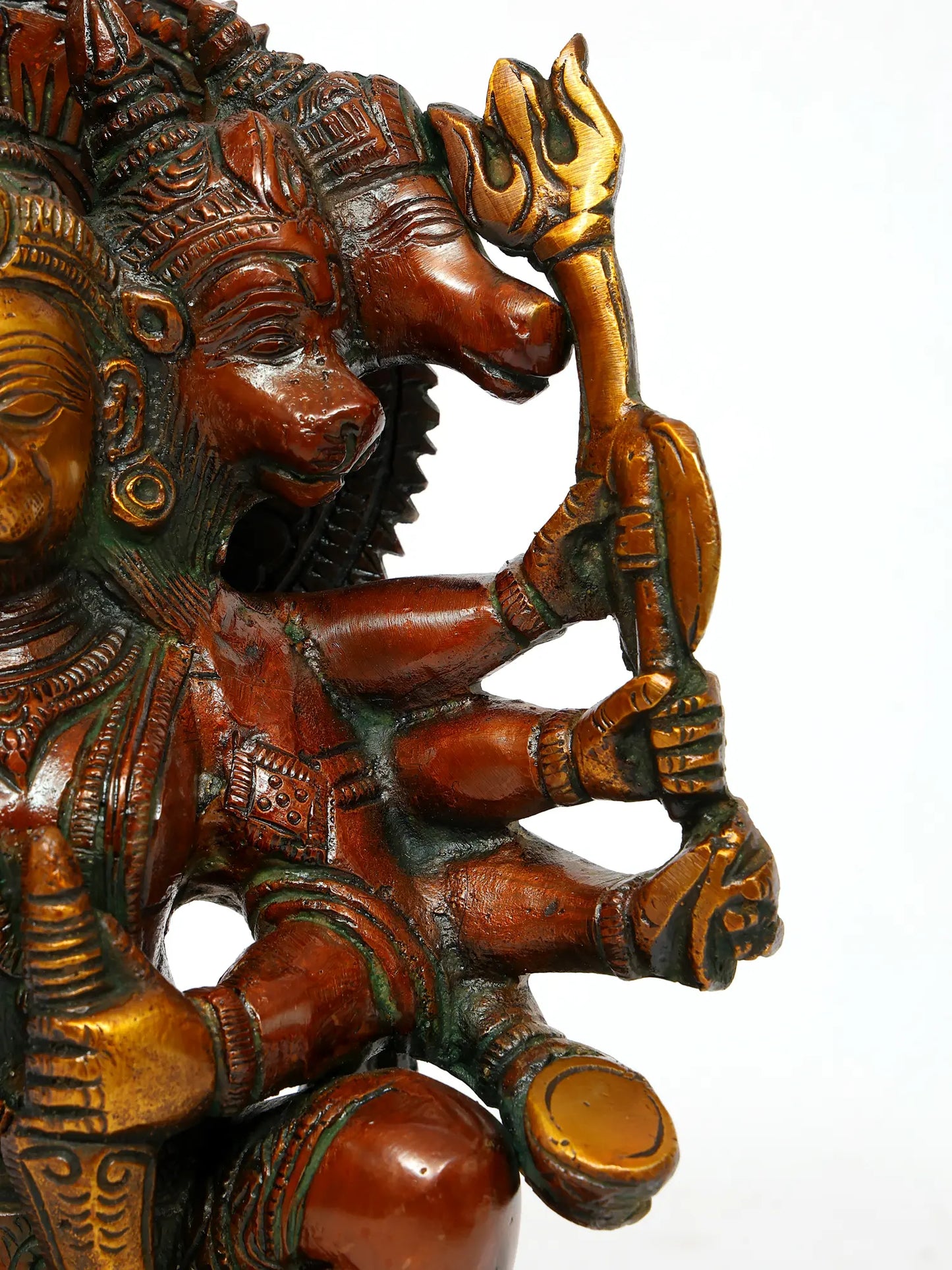 Brassaura® Panchamukhi Hanuman | Pure Brass Sculpture | Height 8.5 Inches & Weight 3.70 kgs