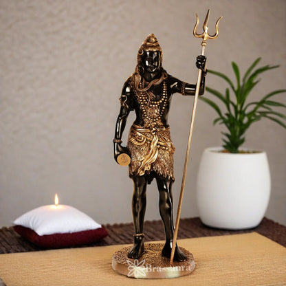 Brassaura™ Artistic Brass Shiva Idol – Height 23.5 Inches & Weight 9.5 Kgs | Classic Hindu Idol