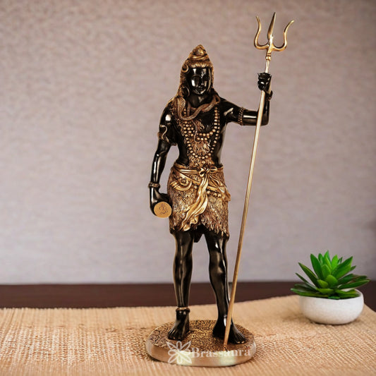 Brassaura™ Artistic Brass Shiva Idol – Height 23.5 Inches & Weight 9.5 Kgs | Classic Hindu Idol