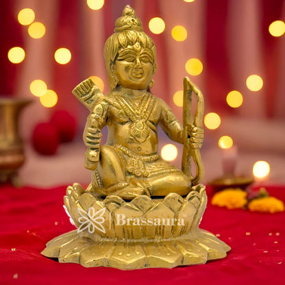Brassaura™ Brass Ram Lalla – Height 5.2 Inches & Weight 1.2 Kgs | Artistic Spiritual Accent