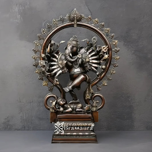 Brassaura™ Brass Ganesha Idol | Height 25.2 Inches & Weight 20.53 Kgs