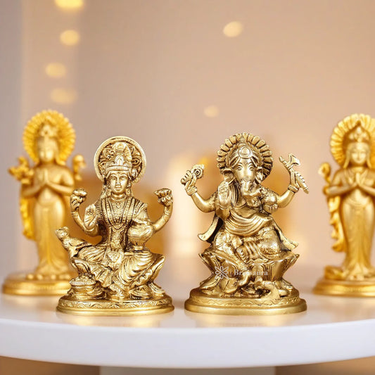 Brass Artistic Lakshmi Ganesh Height 5 Inches & Weight 2 Kgs