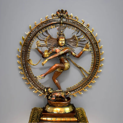 Brassaura™ Large Handcrafted Superfine Brass Nataraja Statue | Height 36 Inches & Weight 36 Kgs | Temple & Home Décor