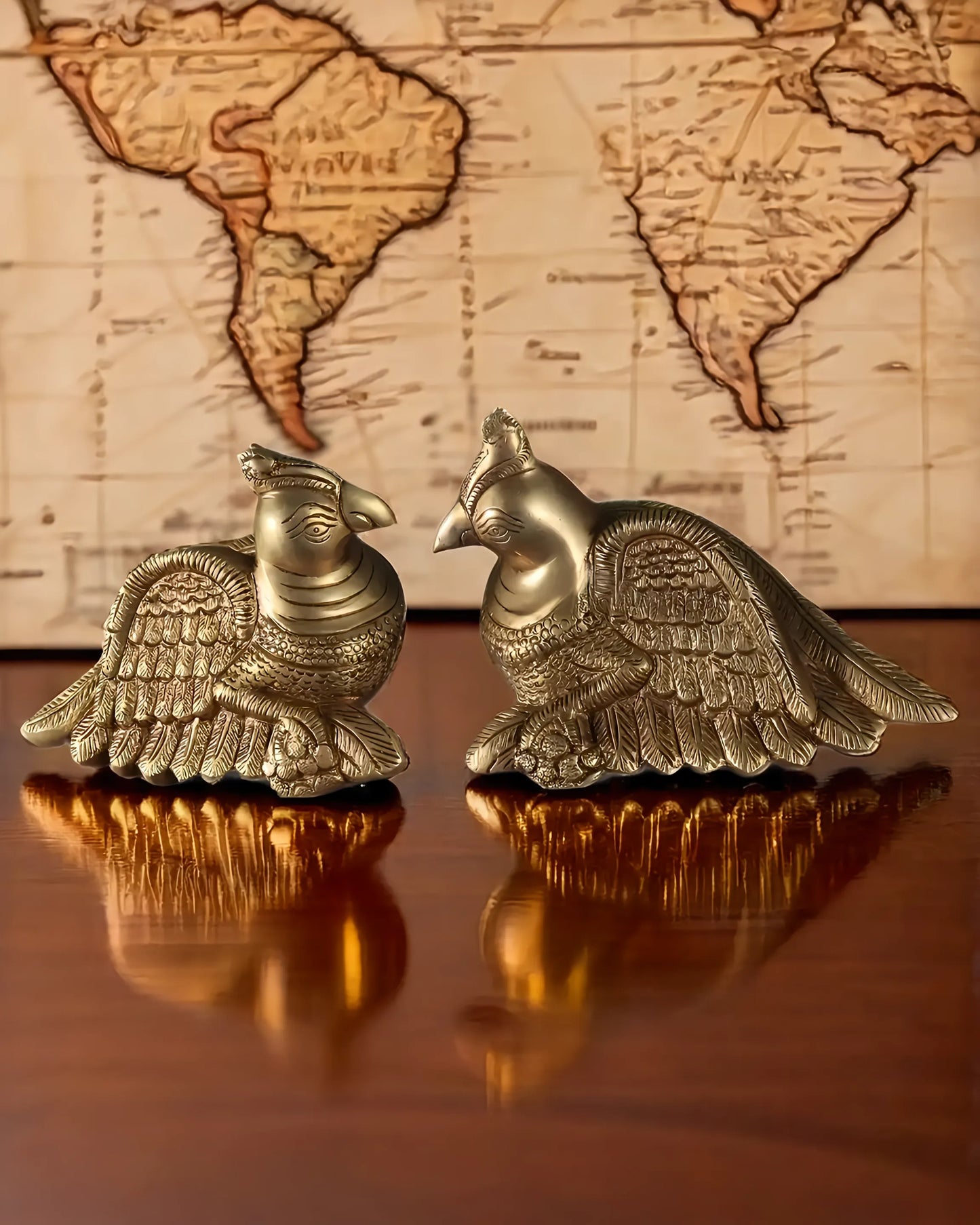 Brassaura™ Brass Parrot Pair – Weight 1.8 Kgs