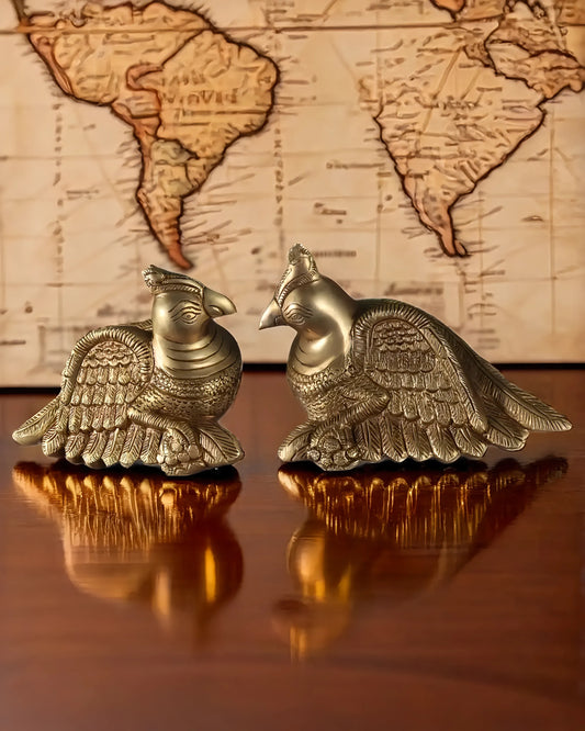 Brassaura™ Brass Parrot Pair – Weight 1.8 Kgs
