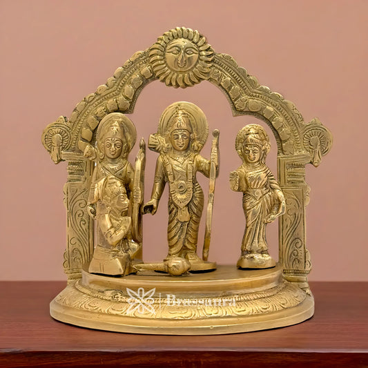 Brassaura™ Brass Ram Darbar Idol – Height 7 Inches & Weight 1.8 Kgs | Symbol of Devotion & Harmony for Home Temple