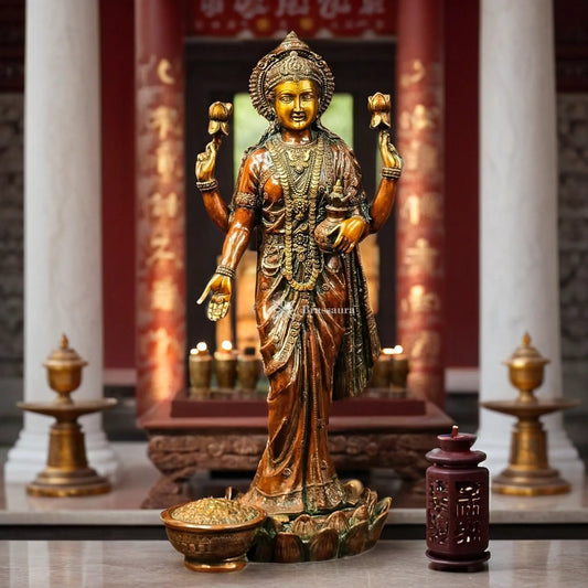 Brass Laxmi Idol for Home and Decor Height 25 Inches & Weight 18 Kgs