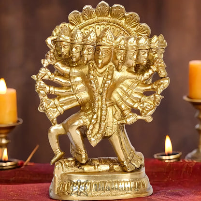 Brassaura™ Traditional Brass Kali Maa Idol – Height 7.2 Inches & Weight 1.25 Kgs | Puja & Temple Statue