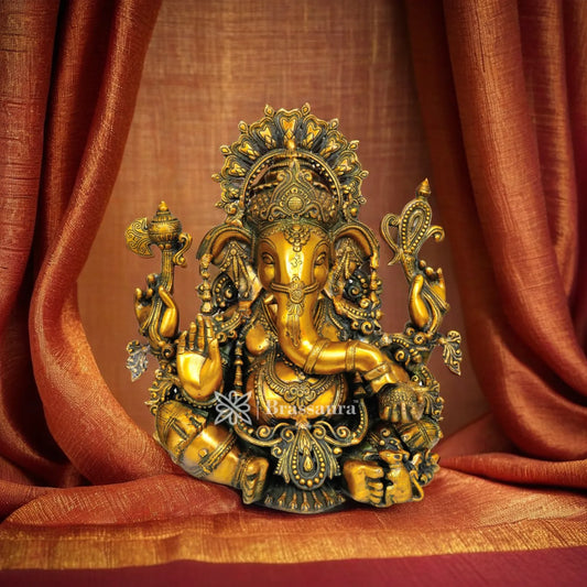 Brass Ganesha Statue For Home Decor And Gift Item Weight 20 Kg And Height 16 Inch
