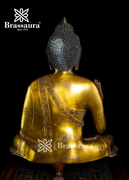 Brass Buddha For Home Décor And Gift Items Weight 22 Kg And Height 25 Inch