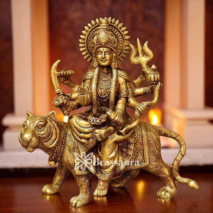 Brass Durga Idol for Home Temple and Decor Height 9 Inches & Weight 3 Kgs
