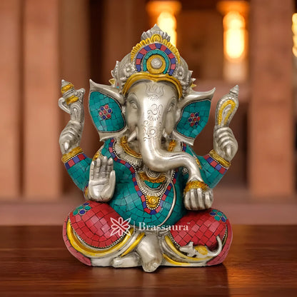 Brassaura™ Brass Ganesha Statue – “Harbinger of Prosperity” | Height 12.5 Inches & Weight 10 Kgs