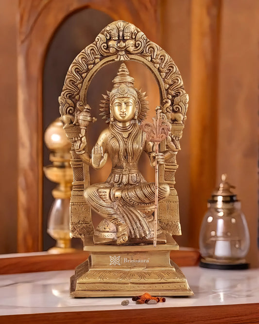 Brassaura™ Brass Rajarajeshwari Lalita Devi Idol – 10 inch | 2.67 kg | Handcrafted Brass Statue for Home Temple & Spiritual Decor