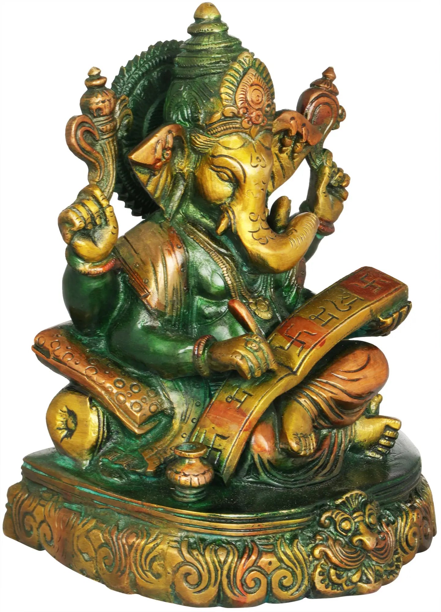Brassaura™ Brass Lord Ganesha Idol | Height 7.5 Inches & Weight 2.80 kgs