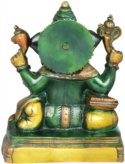 Brassaura™ Brass Lord Ganesha Idol | Height 7.5 Inches & Weight 2.80 kgs
