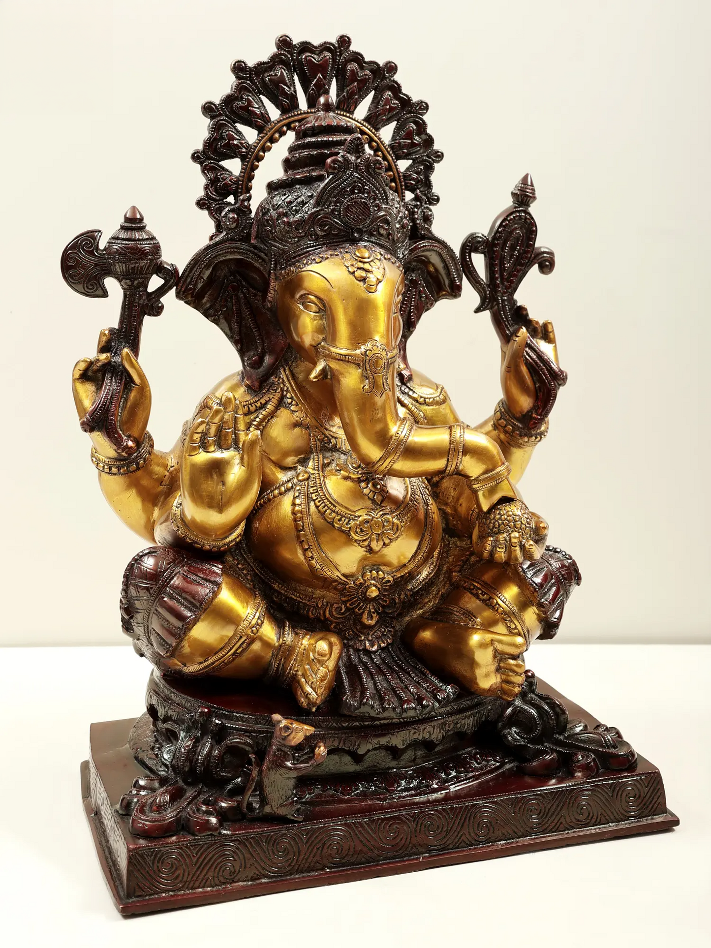 Brassaura™ Majestic Seated Lord Ganesha | Height 20 Inches & Weight 21 kgs