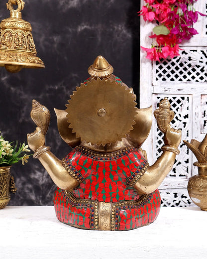 ब्रासोरा® वृंदावन वेणुगोपाल कृष्ण पीतल की प्रतिमा मोर के साथ | एंटीक नीला और सुनहरा रंग | ऊँचाई 20 इंच