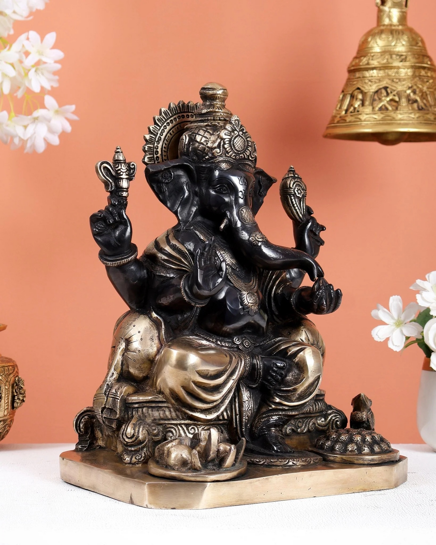 Brassaura® Brass Lord Ganesha Statue | Height 13 Inches