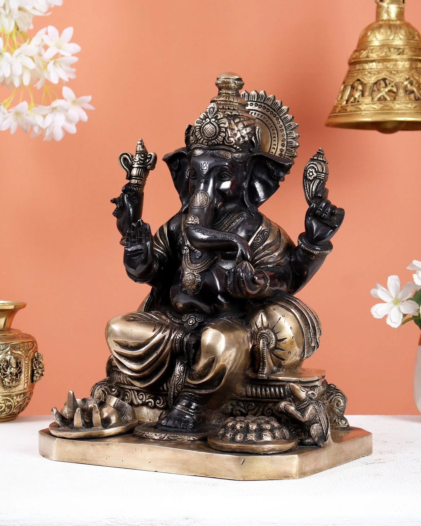 Brassaura® Brass Lord Ganesha Statue | Height 13 Inches