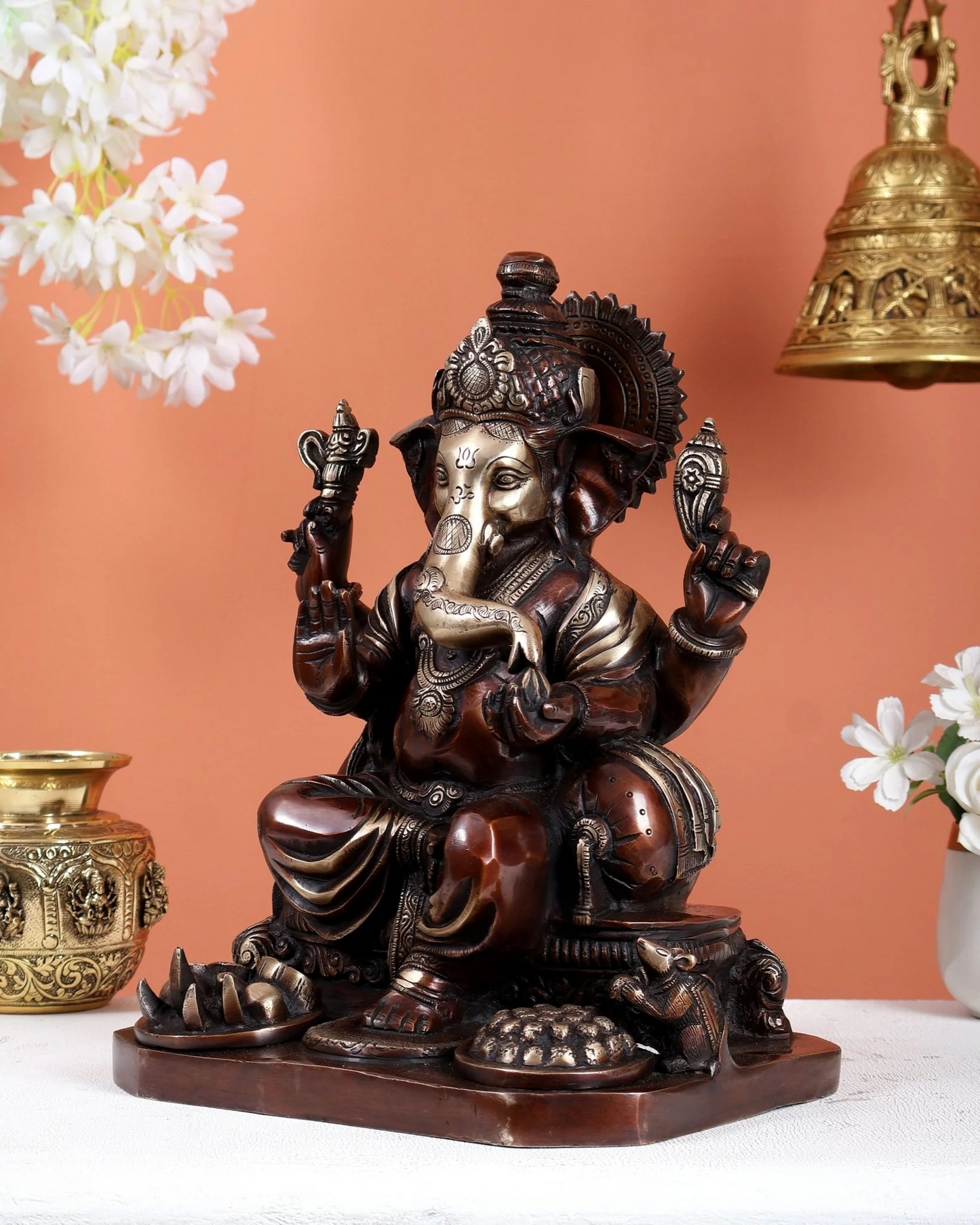 Brassaura® Brass Lord Ganesha Statue | Height 13 Inches