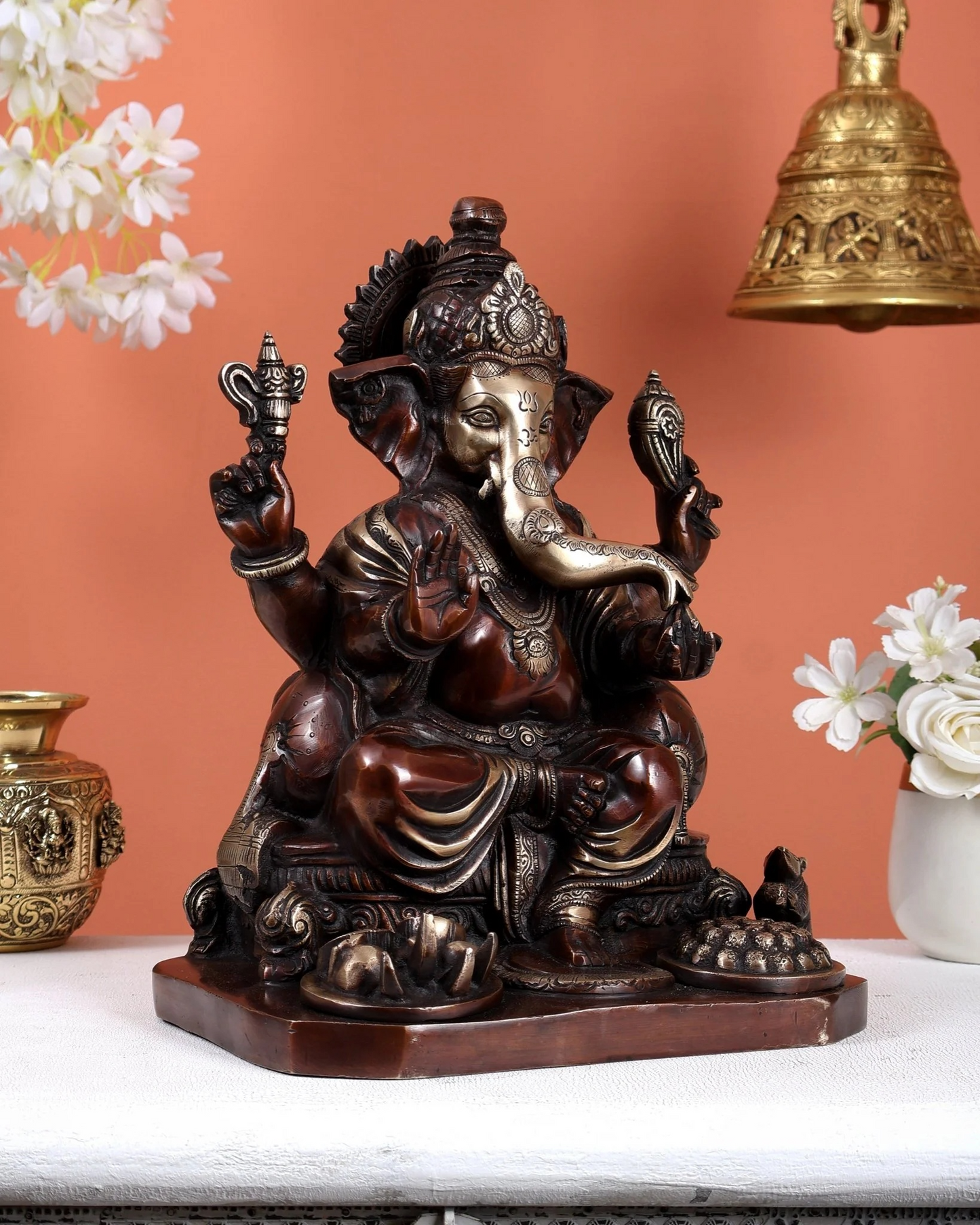 Brassaura® Brass Lord Ganesha Statue | Height 13 Inches