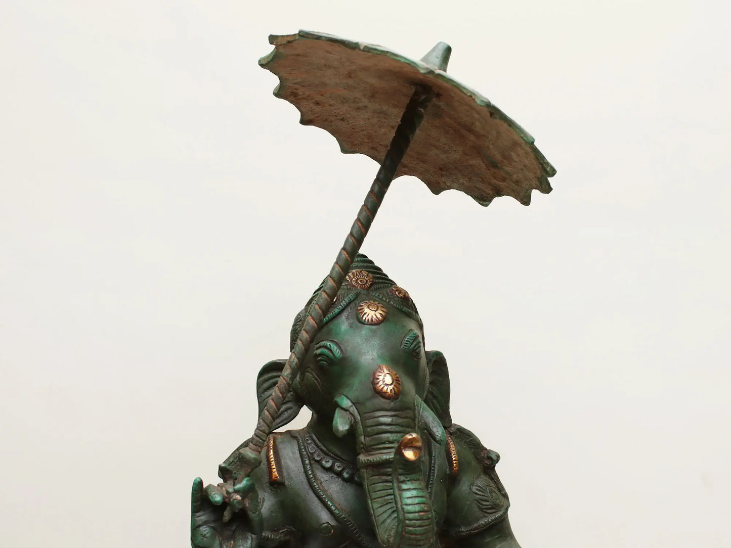 Brassaura® Lord Ganesha with Parasol and Kamandalu | Pure Brass | Height 28 Inches & Weight 16 kgs